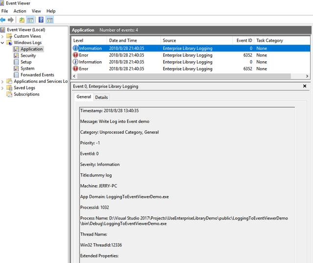 Microsoft Enterprise LibraryLogging
