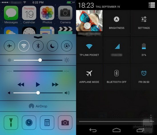 iOS 7对比Android 4.3:相互借鉴进行中