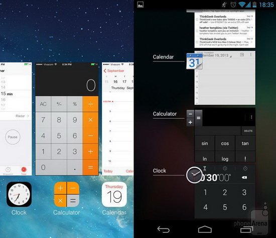 iOS 7对比Android 4.3:相互借鉴进行中