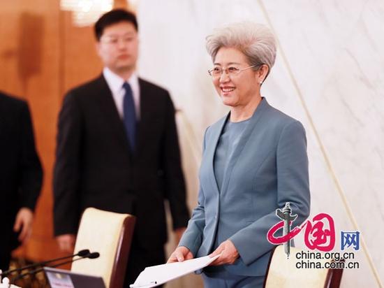 大会新闻发言人傅莹出席发布会