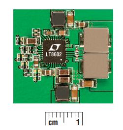 图 3:LT8602 四输出解决方案占板面积 (2x实际尺寸)