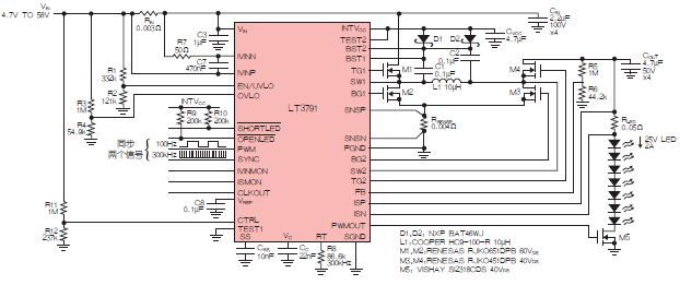 新型LED驱动器IC可实现大功率汽车LED前灯
