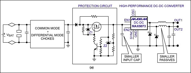 图5a. 输入限幅电路(保护电路)采用了一个p沟道MOSFET。