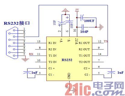 图4 MAX232电平转换电路图