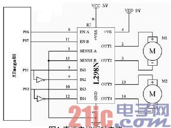 图4 直流电机驱动电路