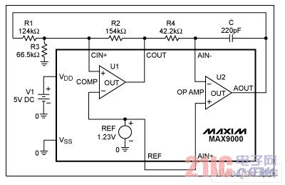 用MAX9000实现三角波发生器