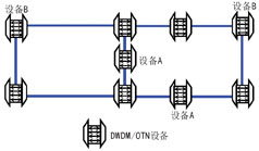 图3 OTN环网共设备组网示意图