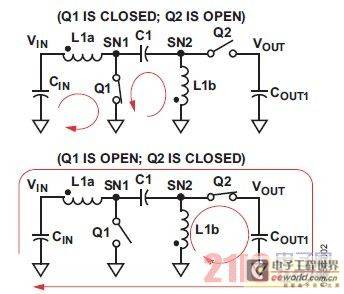 图2. SEPIC转换器的电流流向